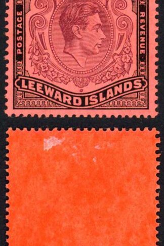 Leeward Islands SG114a KGVI One Pound Purple and Black/Carmine M/M
