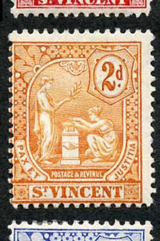 St Vincent SG94/98 Wmk Mult Crown CA dot under value M/Mint