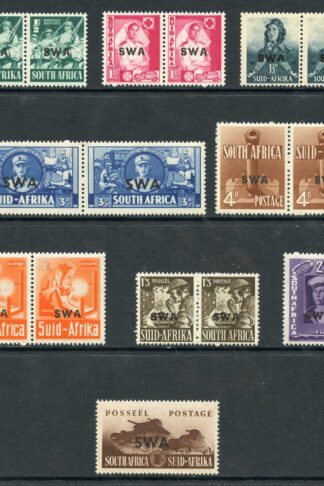 South West Africa SG114/22 1941-43 KGVI P Set of 8 with Opt U/M
