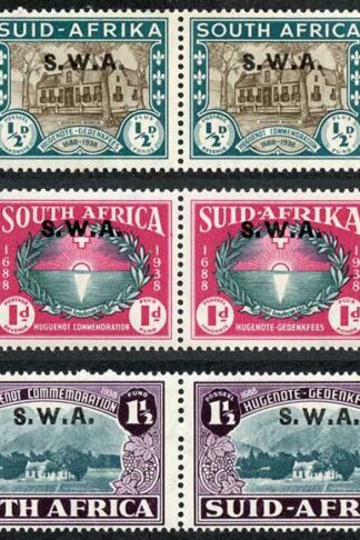 South West Africa SG111/13 1939 KGVI Set of 3 in Pairs with Opt U/M