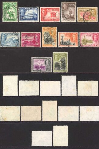 Gold Coast SG135/46 KGVI Set of 12 Wmk Mult Script CA Fine Used