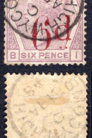 SG162 6d on 6d Lilac (a little grubby on reverse) High Wycombe CDS