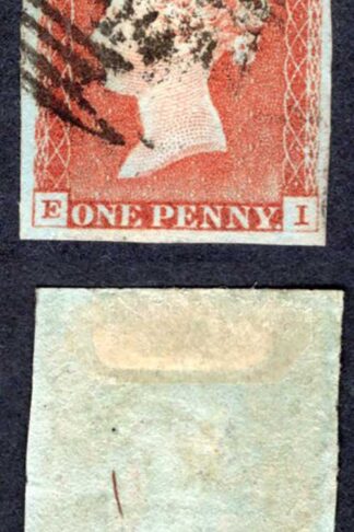 1841 Penny Red (EI) SUPERB FOUR MARGINS Worn Plate
