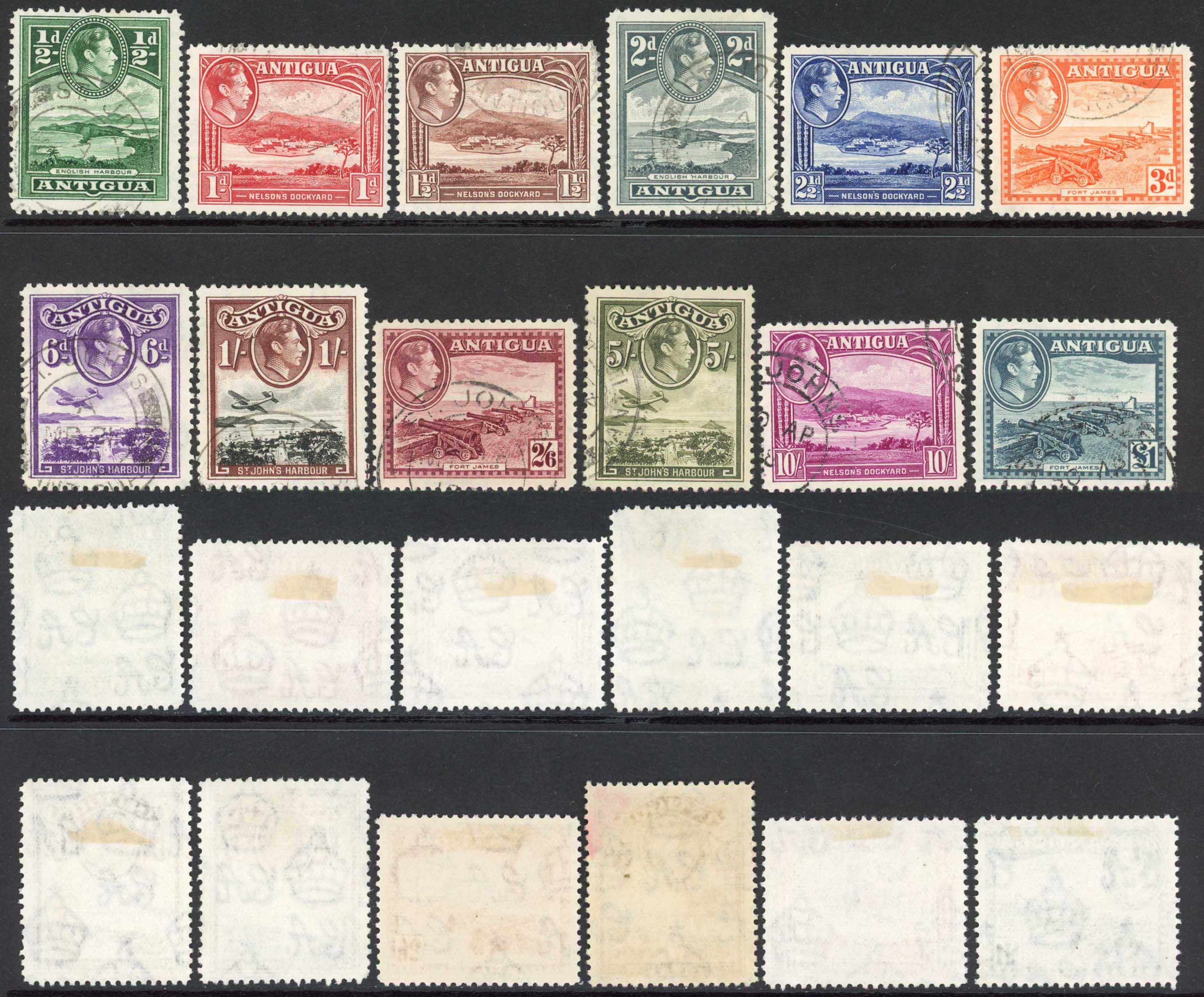 Antigua SG98/109 KGVI set of 12 Fine Used