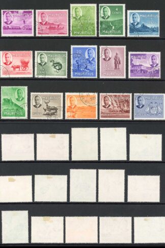 Mauritius SG276/90 1950 set of 15 Fine Used