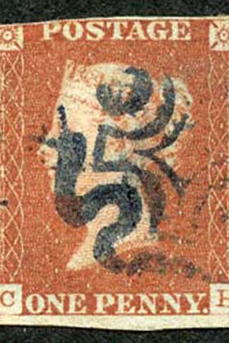 1841 Penny Red (CH) Blue Maltese Cross Cat 675 pounds
