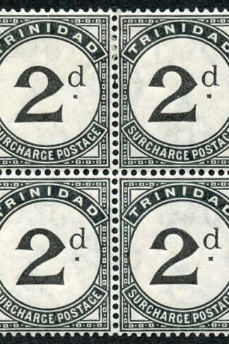 TRINIDAD SGD19 2d Black Post Due MINT Block of 4 (2 x U/M)