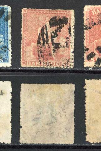 Barbados SG21/35 1861 Rough Perf 14 to 16 Set of 5 No Wmk Cat 142.25 (E4)