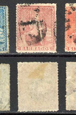 Barbados SG21/35 1861 Rough Perf 14 to 16 Set of 5 No Wmk Cat 142.25 (E7)