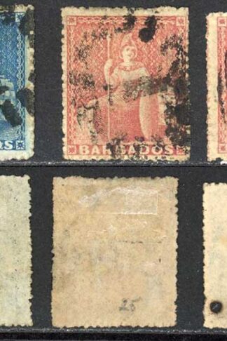Barbados SG21/35 1861 Rough Perf 14 to 16 Set of 5 No Wmk Cat 142.25 (E9)