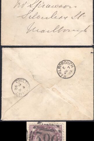 Unusual 1892 Mourning Envelope with only the top left Corner in Black