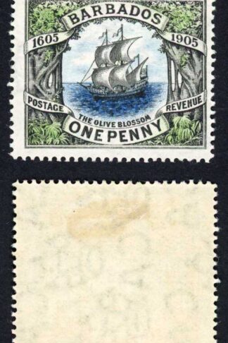 Barbados SG152 1d Tercentenary m/m
