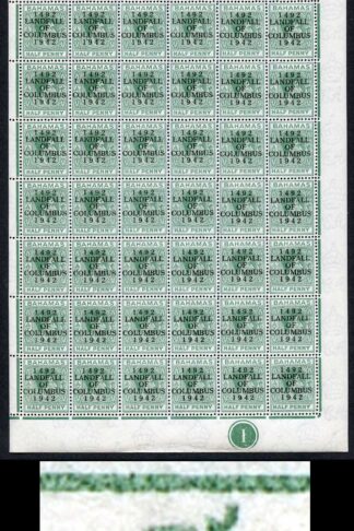 Bahamas KGVI SG162c 1/2d Columbus Variety Accent Flaw (R1/5 1938 printing only)2
