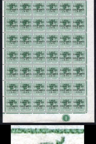 Bahamas KGVI SG162c 1/2d Columbus Variety Accent Flaw (R1/5 1938 printing only)2