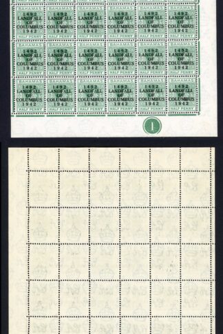 Bahamas KGVI SG162c 1/2d Columbus Variety Accent Flaw (R1/5 1938 printing only)g