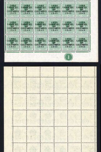 Bahamas KGVI SG162c 1/2d Columbus Variety Accent Flaw (R1/5 1938 printing only)5