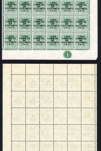 Bahamas KGVI SG162c 1/2d Columbus Variety Accent Flaw (R1/5 1938 printing only)k