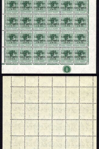 Bahamas KGVI SG162c 1/2d Columbus Variety Accent Flaw (R1/5 1938 printing only)m