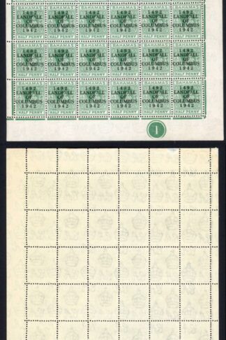 Bahamas KGVI SG162c 1/2d Columbus Variety Accent Flaw (R1/5 1938 printing only)n