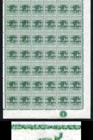 Bahamas KGVI SG162c 1/2d Columbus Variety Accent Flaw (R1/5 1938 printing only)o