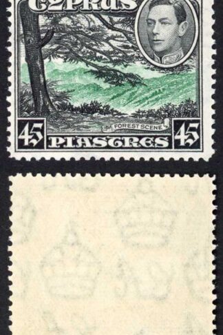 Cyprus SG161 KGVI 45pi green and black m/m