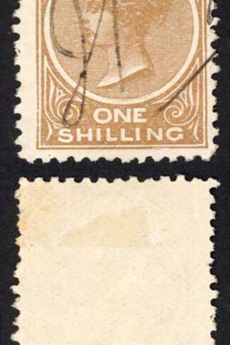 FIJI SG66 1/- Pale Brown perf 11 manuscript cancel