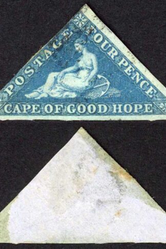 COGH SG4a DLR Four Pence Blue light blued paper (corner crease)