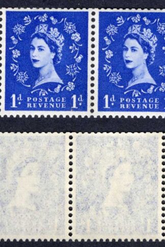 SB64 1d Edward Wmk Booklet Pane of 2 U/M Cylinder 14 No Dot