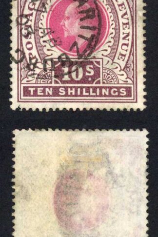 Natal SG141 10/- Inscr Postage Revenue wmk Crown CC