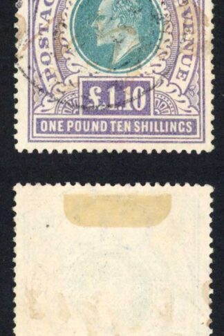 Natal SG143 1 pound 10/- Green and Violet wmk Crown CC