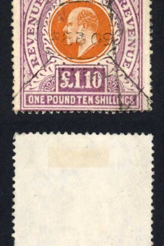 Natal SG143 1 pound 10/- wmk Mult CA Fiscal Cancel Cat 4750 if Postal used