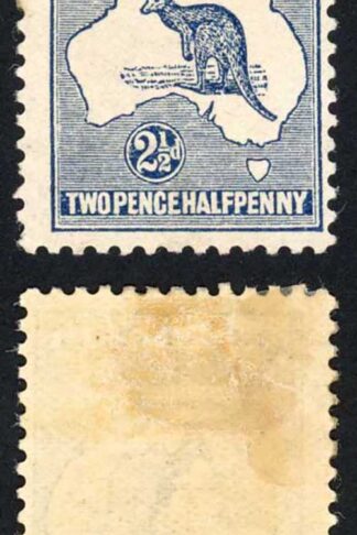 Australia SG4 2 1/2d Indigo Roo wmk Wide Crow M/Mint (hinge remainder)