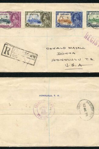 Sierra Leone 1935 Silver Jubilee Set on Registered cover to the USA