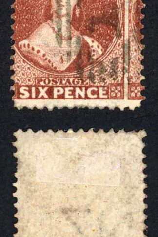 New Zealand SG108 6d red-brown Perf 12.5 fine used Misperf