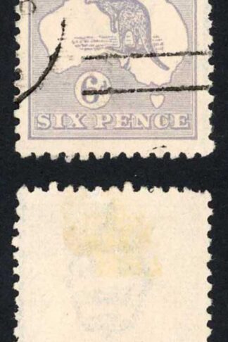 Australia SG38b 6d Die IIB Roo wmk Narrow Crown Fine used