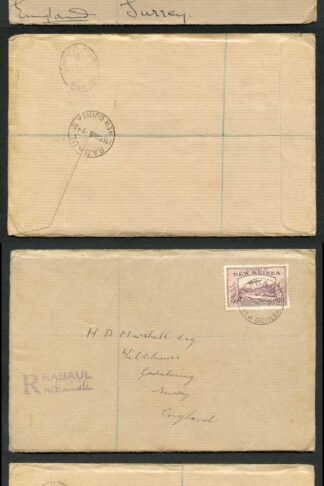 New Guinea SG212/20 1939 Part Set on 2x Cover to London