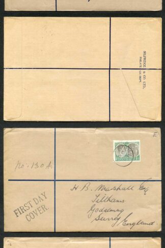 St Kitts Nevis 1938 Part Set on 2x FDC to England