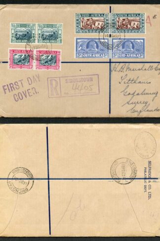 South Africa SG76/79 1938 Set on FDC to England