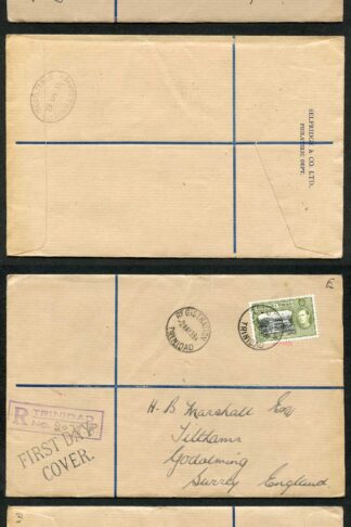 Trinidad and Tobago 1938 Part Set on 2x FDC to England