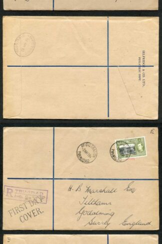 Trinidad and Tobago 1938 Part Set on 2x FDC to England