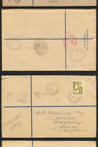 Virgin Islands 1938 Part Set on 2x FDC to England