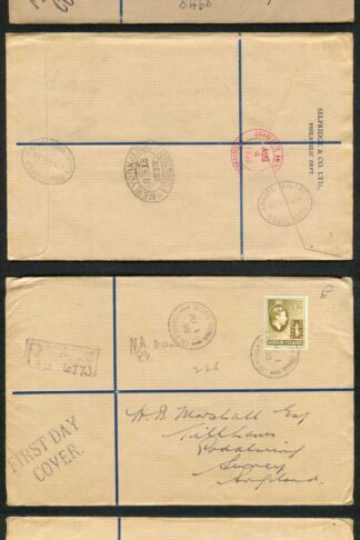 Virgin Islands 1938 Part Set on 2x FDC to England