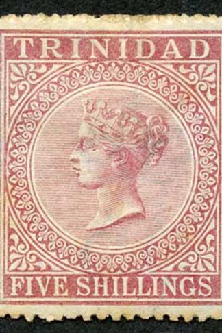 Trinidad SG87 5/- Rose-lake wmk Crown CC M/Mint (some toning)