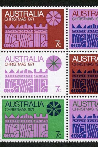 Australia SG498a Christmas block of 7 U/M