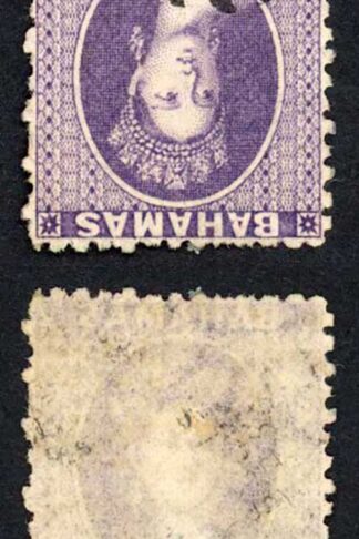 Bahamas SG31 6d Deep Violet Wmk CC INVERTED Perf 12.5 Fine used