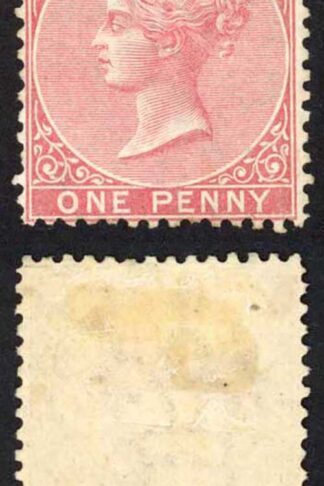 Bermuda SG1 1d Rose Red wmk crown CC Perf 14 M/Mint (hinge remainder)