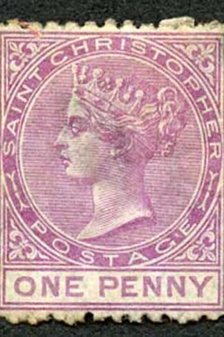 St Christopher SG2 1d Magenta Wmk CC Perf 12.5 Mint (part gum)