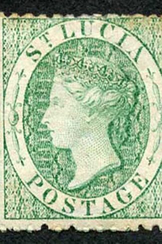 St Lucia SG7x (1/-) Lake Wmk Crown CC (reversed) Perf 12.5 M/Mint (hinge remain