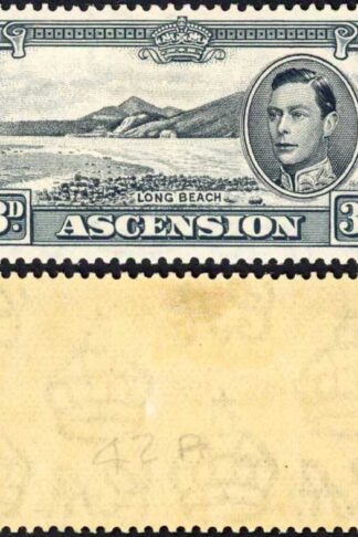 Ascension SG42a KGVI 3d black and grey perf 13.5 Fresh M/Mint