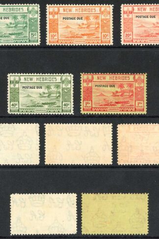 New Hebrides SG D6/D10 1938 Post Due set Fresh U/M (5c pulled perf)
